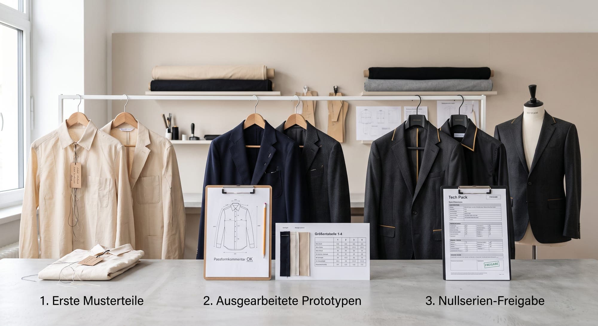 Musterteile, Prototypen und Tech-Pack im Musterbau von Texside